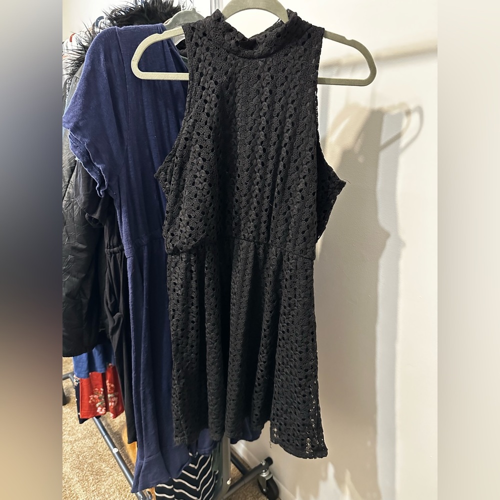 Cute high neck crochet dress